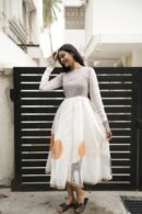 Moonlight Giraffe Bloom Maxi – Artistic Statement Dress