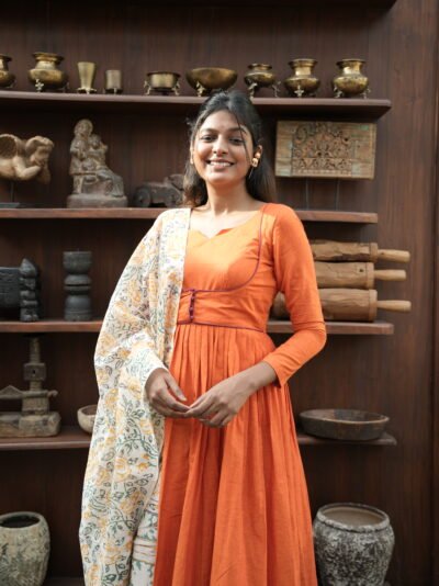 Radiant Orange Anarkali Set
