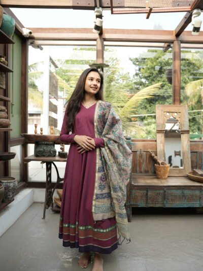 Royal Deep Purple Anarkali Set – Elegant Ethnic Wear