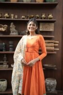 Radiant Orange Anarkali Set