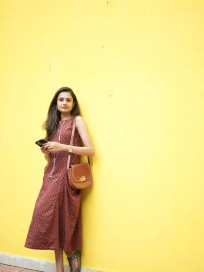 Autumn Maroon Maxi Dress – Elegant Ethnic Wear
