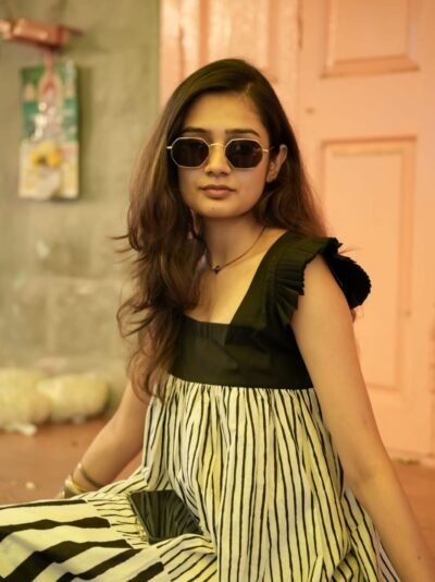 Zebra Stripe Aura Maxi – Black White Statement Dress