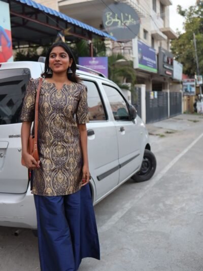 Royal Blue & Gold Kurti Set