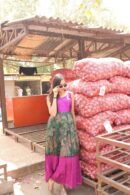 Traditional Fuchsia Green Maxi Dress – Festive Wear