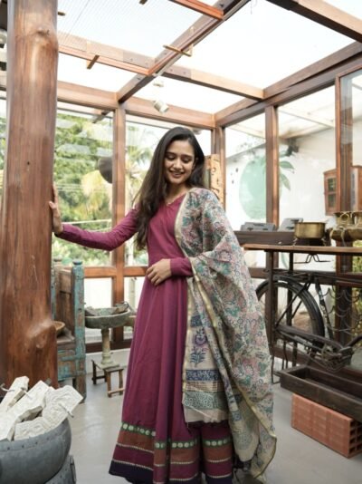 Royal Deep Purple Anarkali Set – Elegant Ethnic Wear