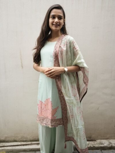 Serene Sky Kurti Set – Pastel Blue Ethnic Outfit