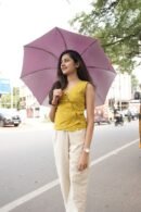 Yellowish Green & White Heart Tunic Top