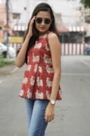Heritage Red Kalamkari Peplum Top