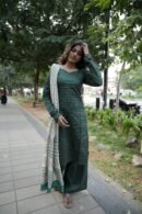 Emerald Checked Grace Kurti Set with Printed Dupatta